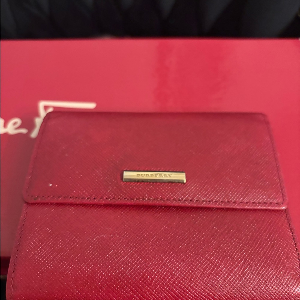 Burberry Red Leather Wallet - Picture 4 of 7